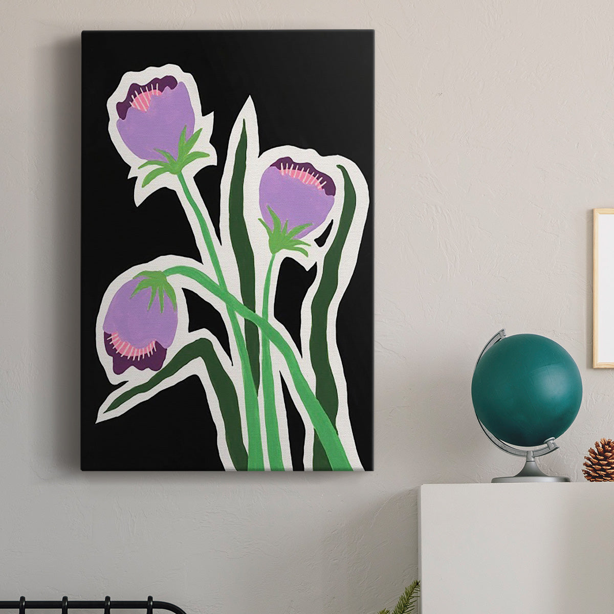 Pop Flowers II Premium Gallery Wrapped Canvas - Ready to Hang