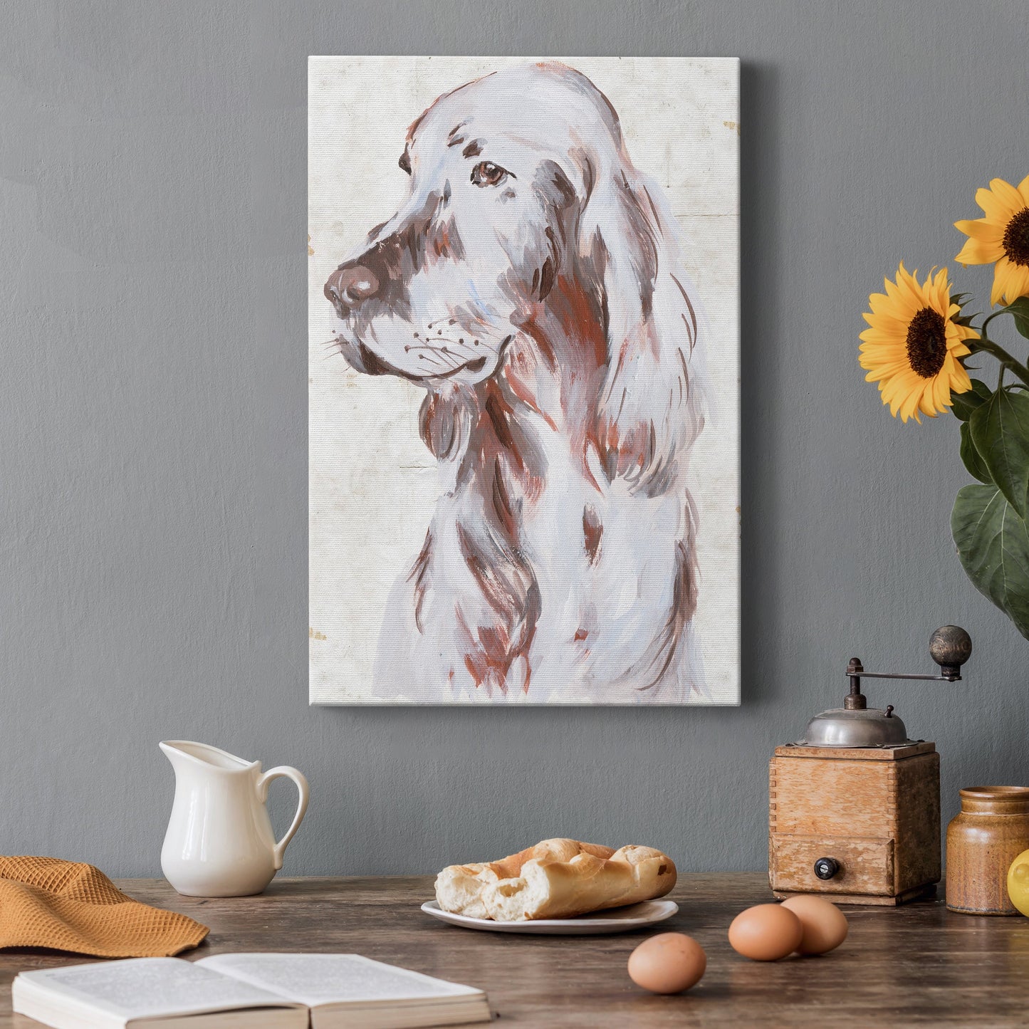 Sitting Dog III Premium Gallery Wrapped Canvas - Ready to Hang