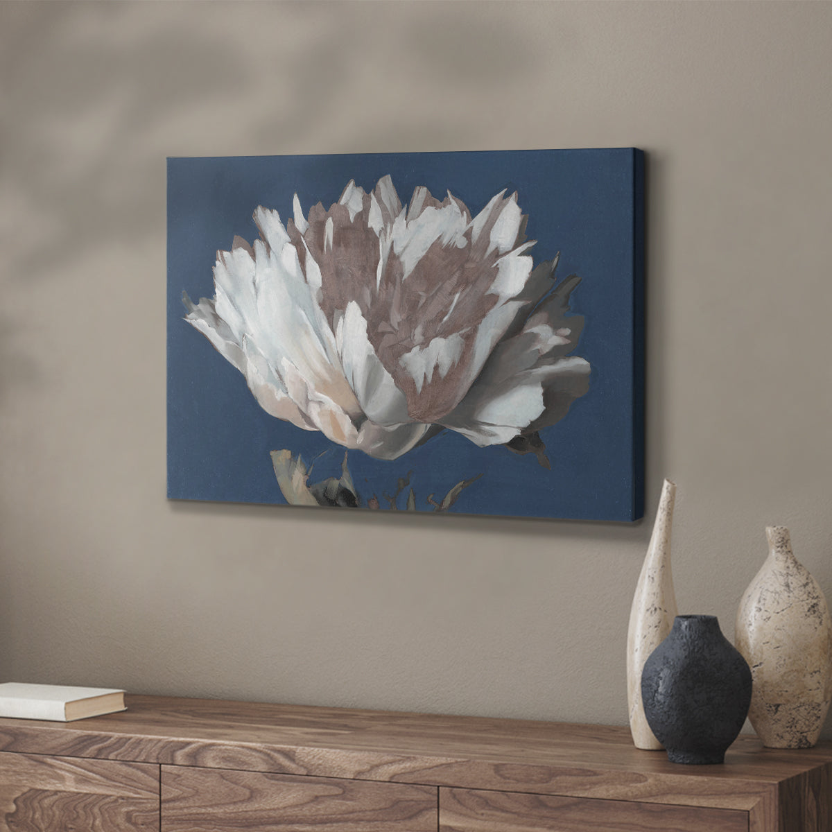 White Peony - Canvas Art Print