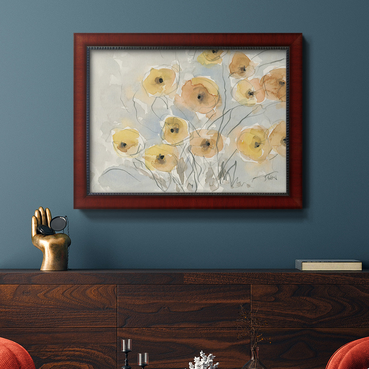 Sunset Poppies I Premium Framed Canvas- Ready to Hang