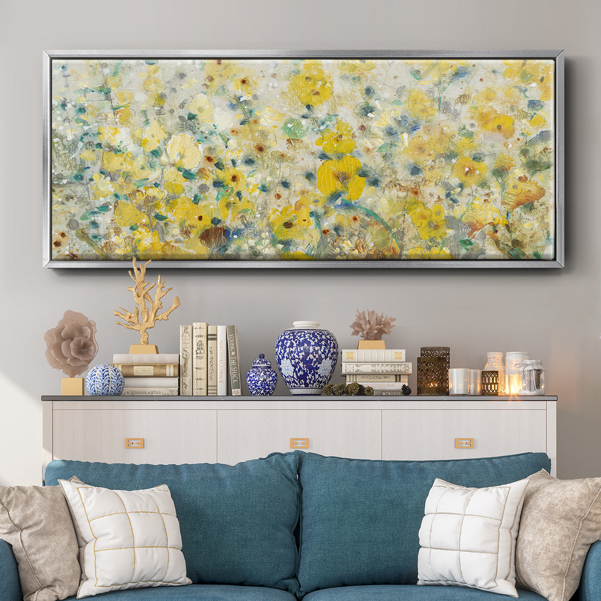 Cheerful Garden II - Floater Framed Canvas Print