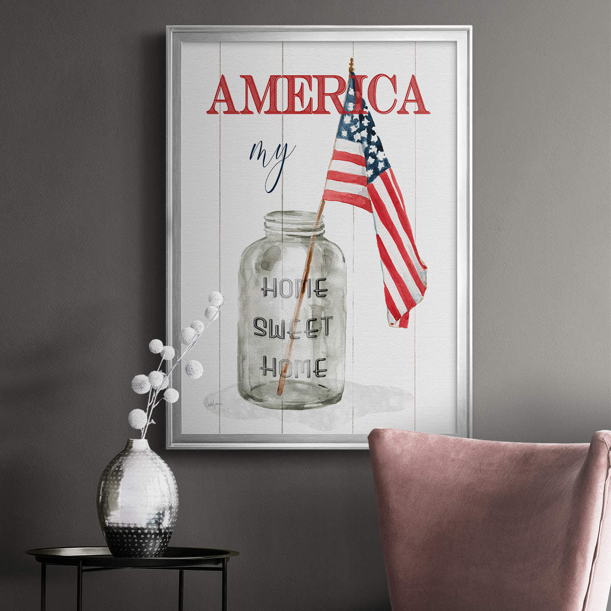 America My Home Sweet Home - Modern Framed Canvas Print