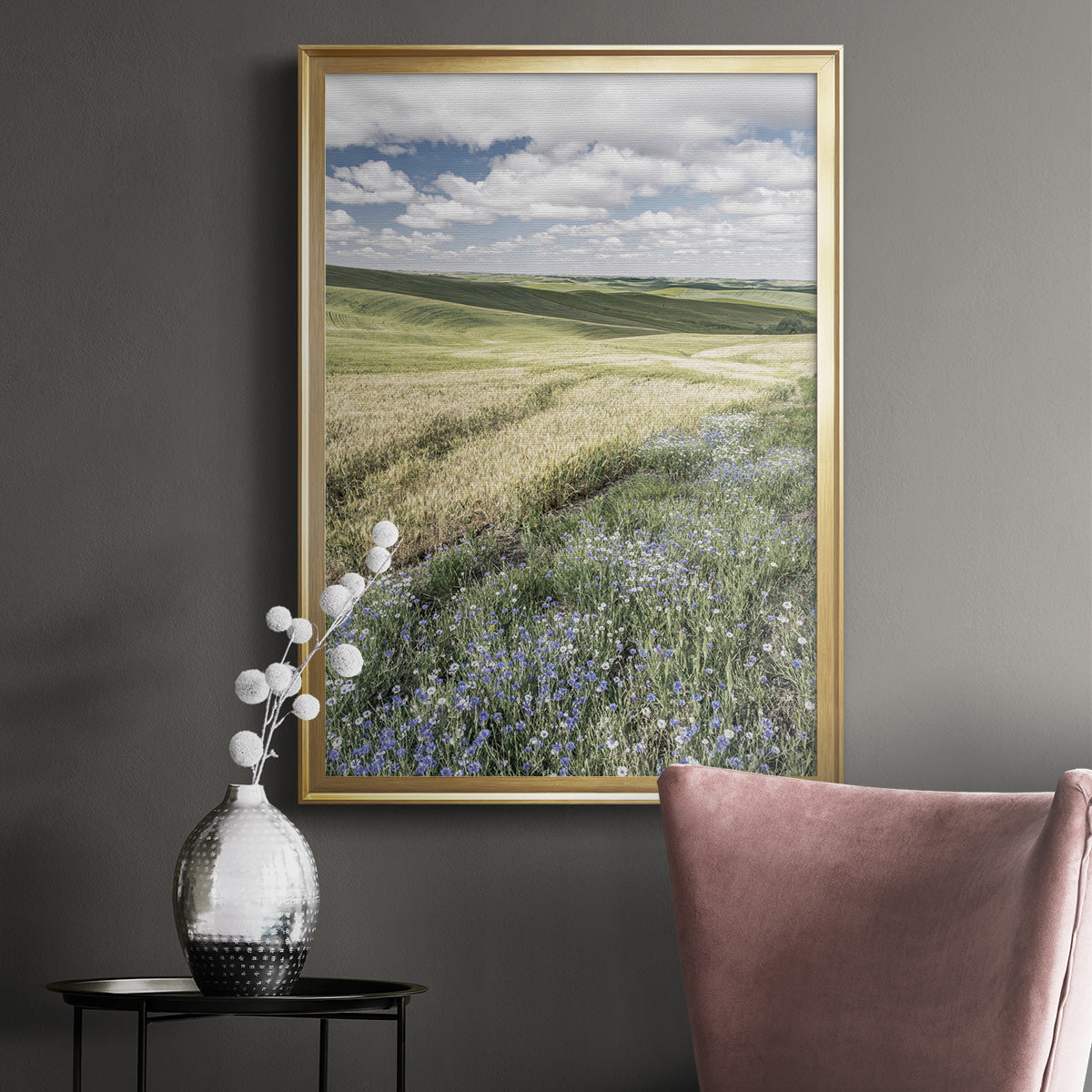 Wildflower Farm - Modern Framed Canvas Print