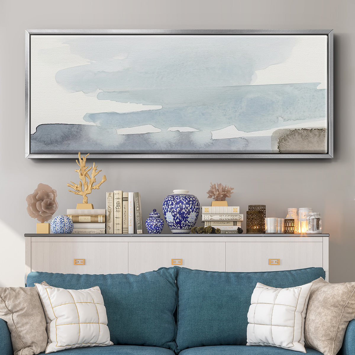 Coastal Tones I - Floater Framed Canvas Print