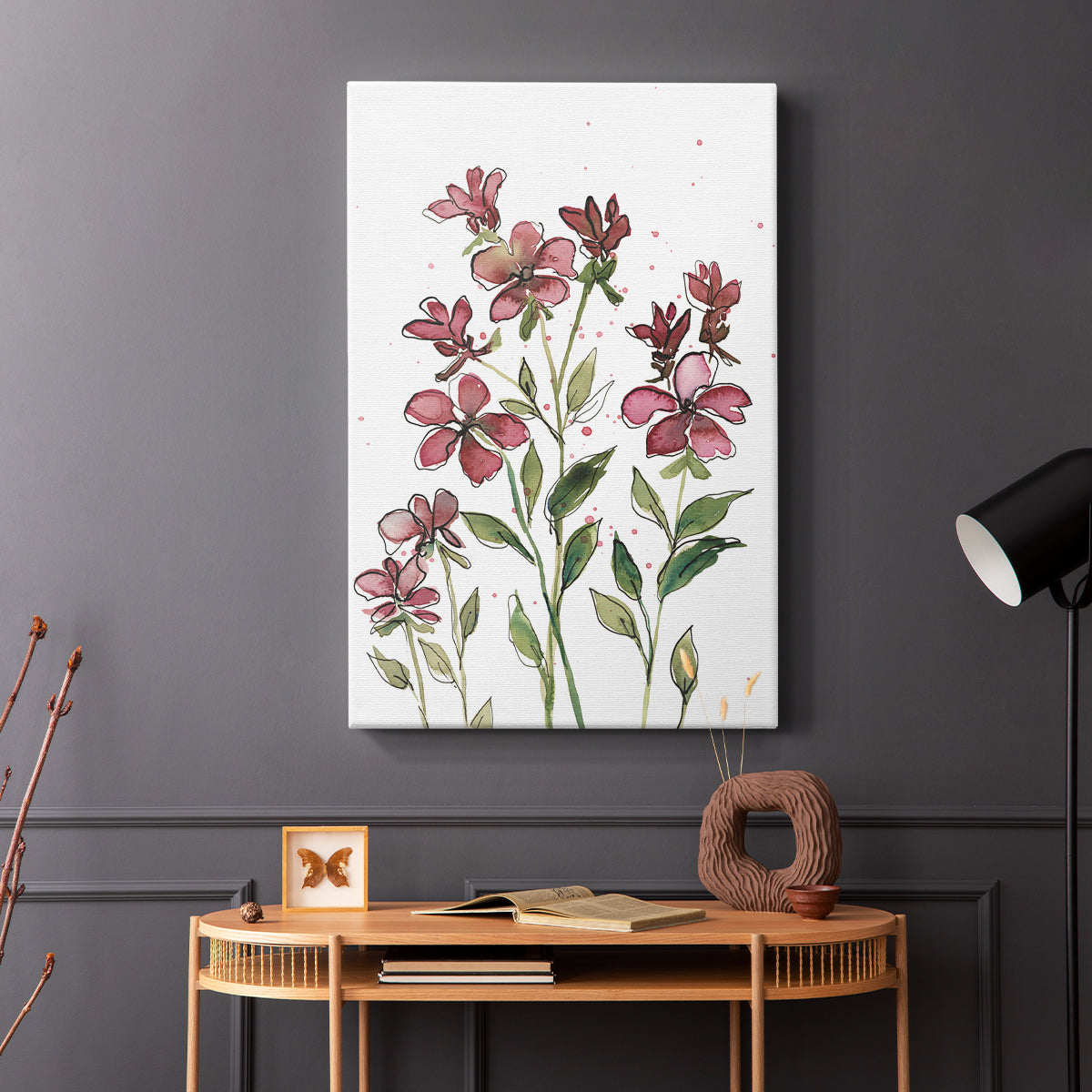 Watercolor Floral Stems II - Canvas Art Print