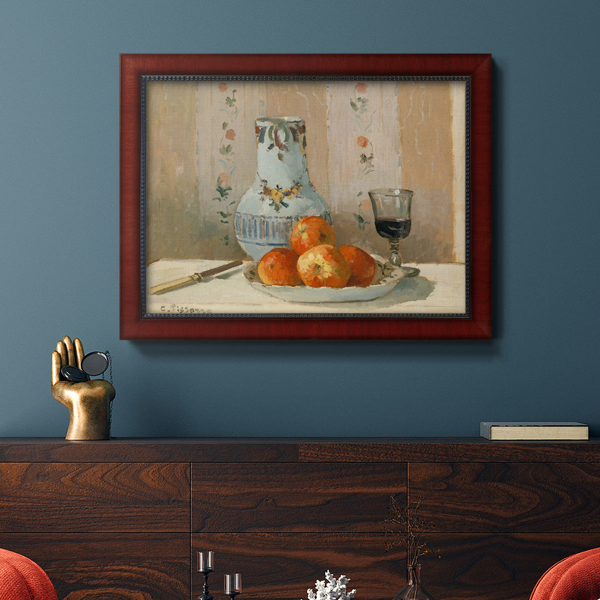 Still Life with Apples and Pitcher Premium Framed Canvas- Ready to Hang