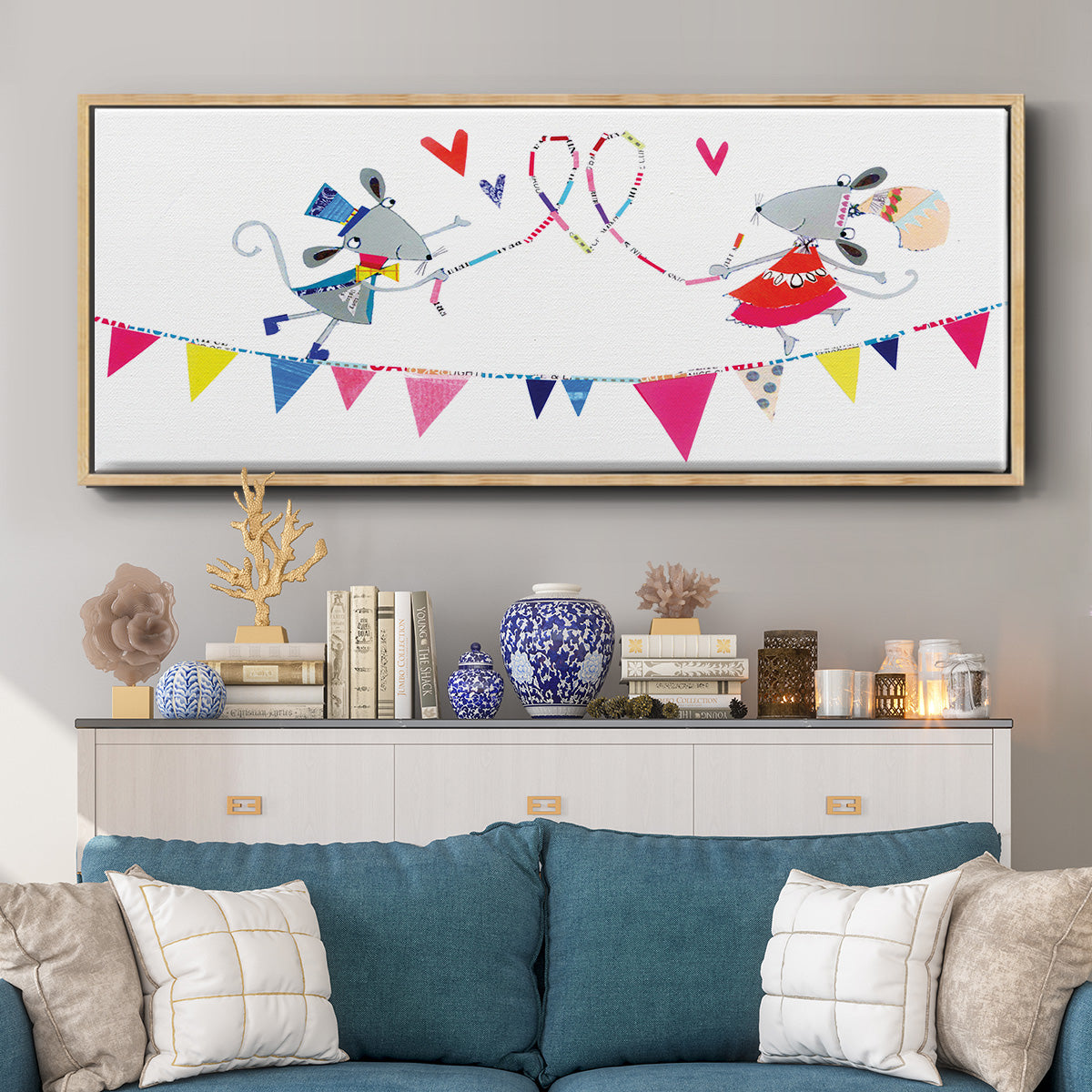 Circus Mice - Floater Framed Canvas Print