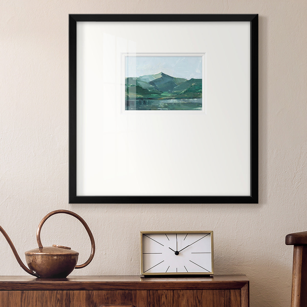 Green Grey Mountains I Premium Framed Print Double Matboard