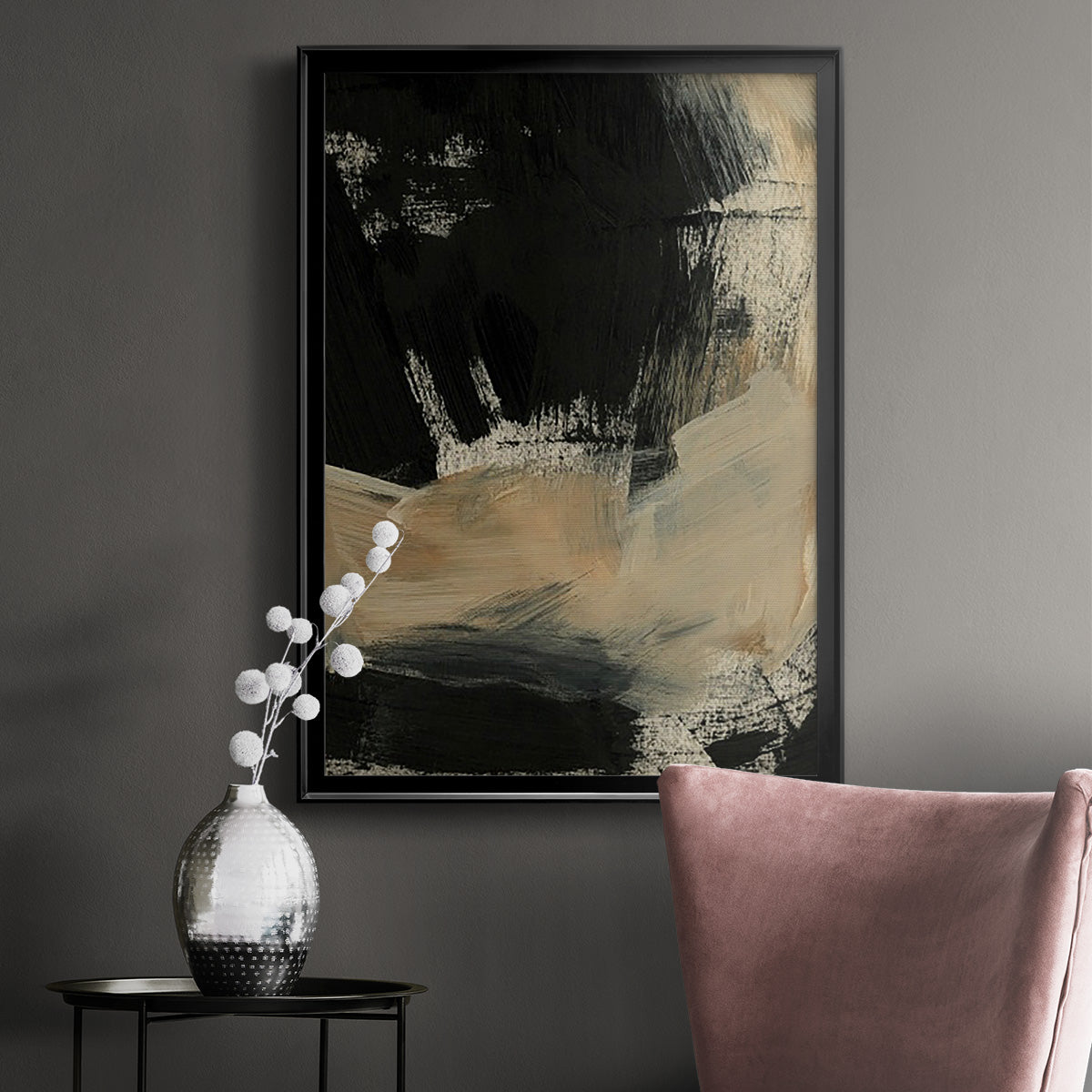Baked Paintstrokes VI - Modern Framed Canvas Print