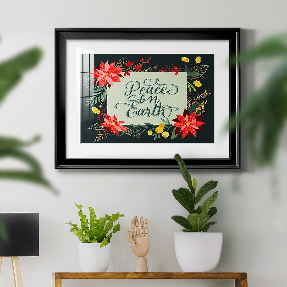 Bright Christmas Night  II - Modern Framed Art Print