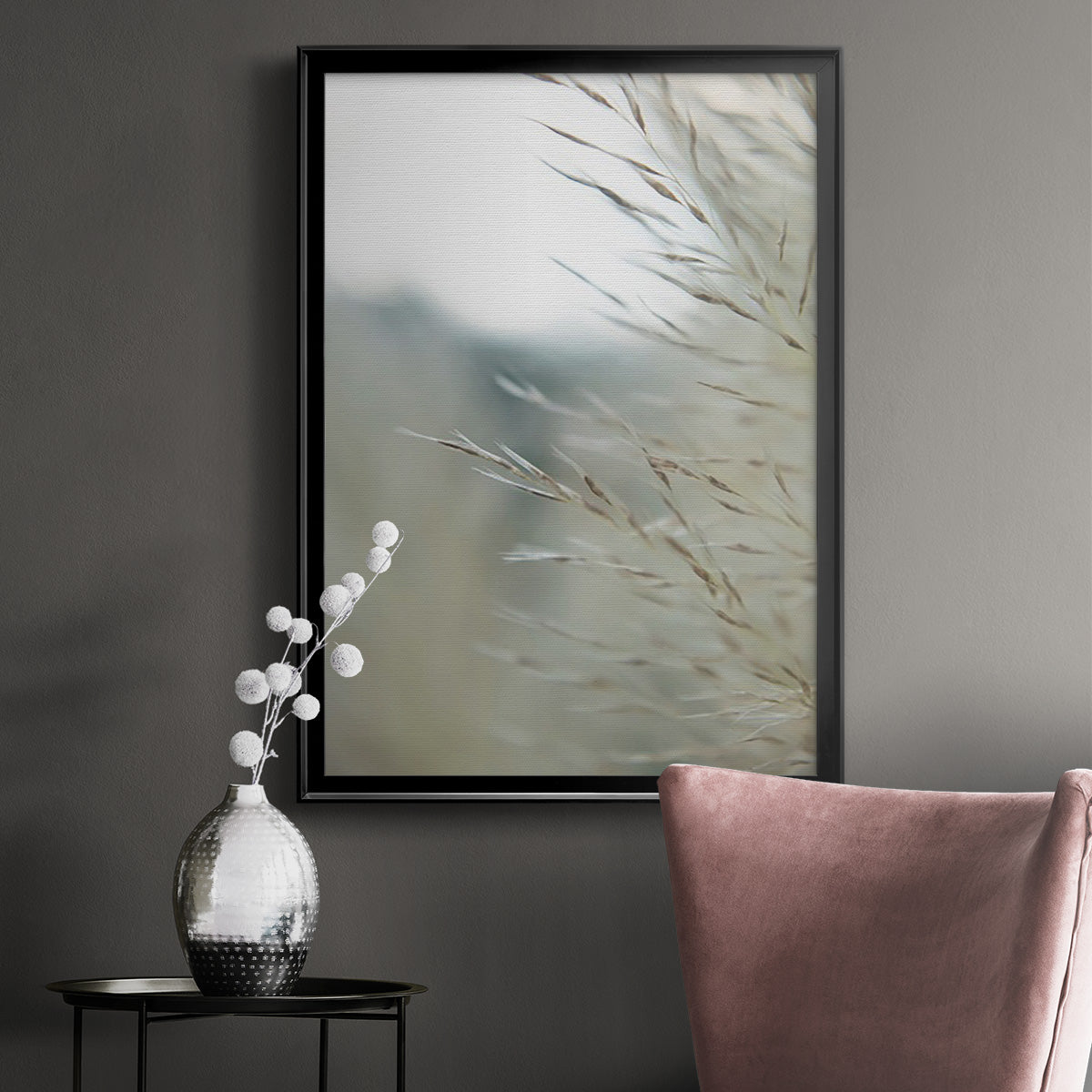 Subtle Grasses III - Modern Framed Canvas Print