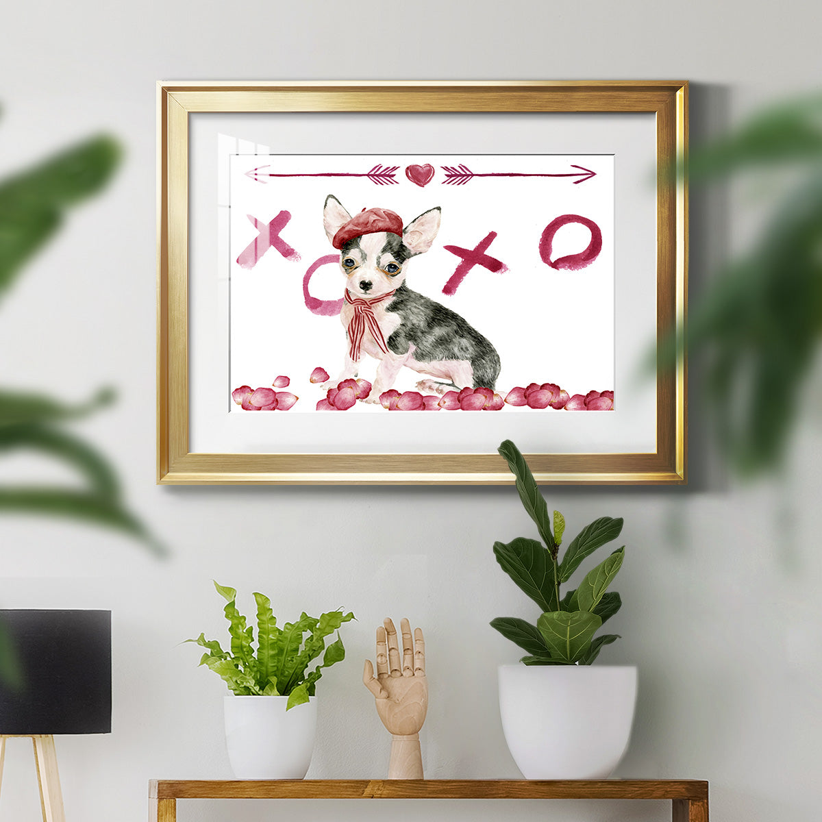 Puppy Valentine Collection A - Modern Framed Art Print
