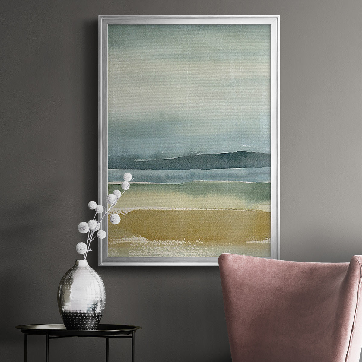 Ochre Outlook I - Modern Framed Canvas Print