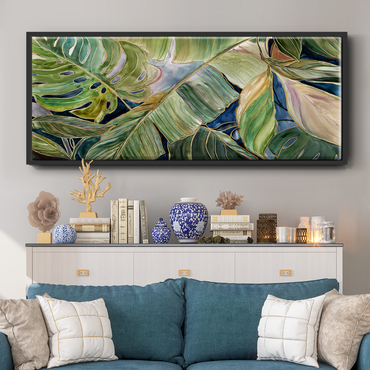 Sun Tipped Tropicals - Floater Framed Canvas Print