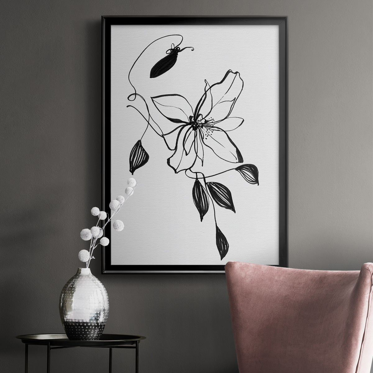 Wild Clematis I - Modern Framed Canvas Print