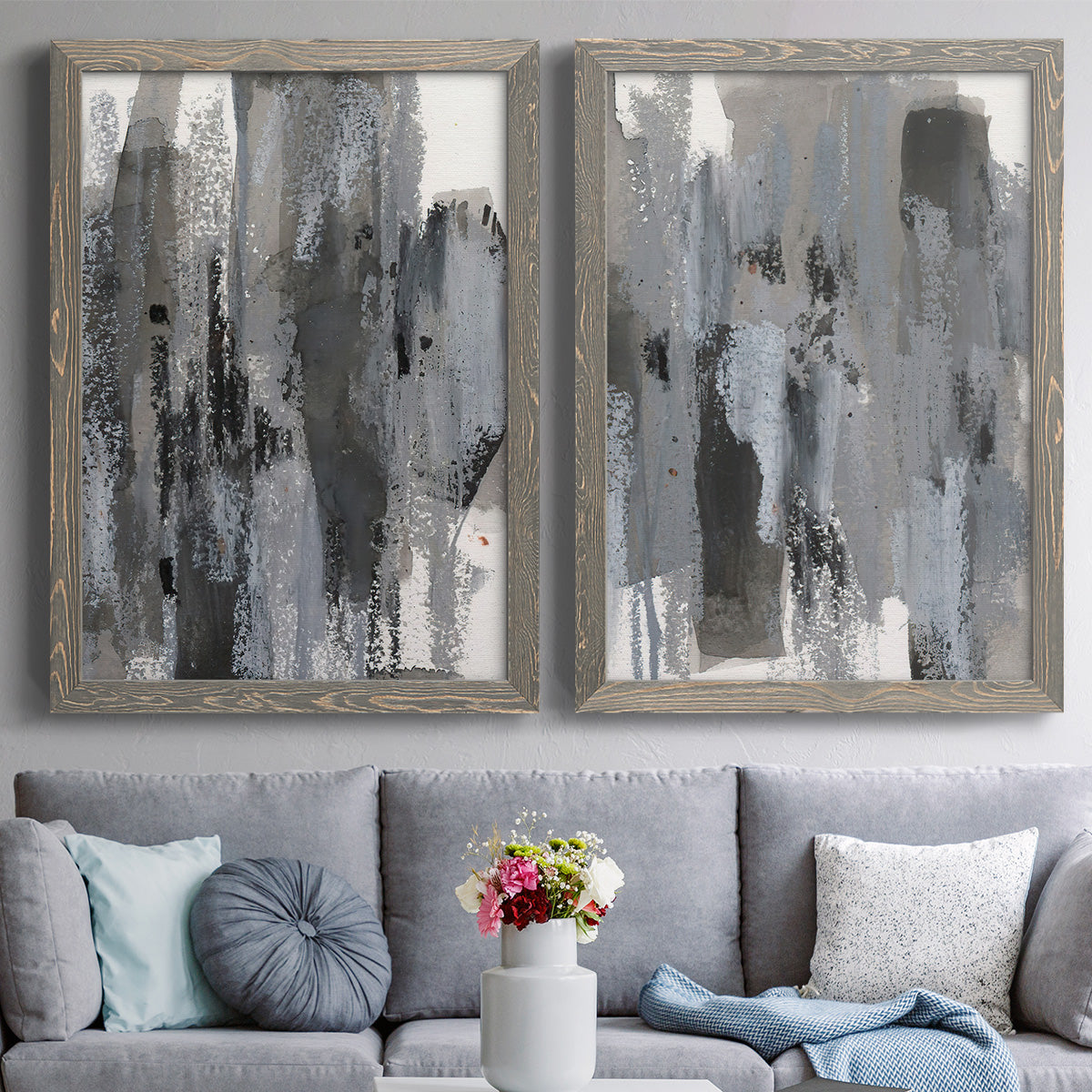 Loft Pastel III - Premium Framed Canvas 2 Piece Set - Ready to Hang