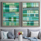 Teal Pattern I - Premium Framed Canvas 2 Piece Set - Ready to Hang