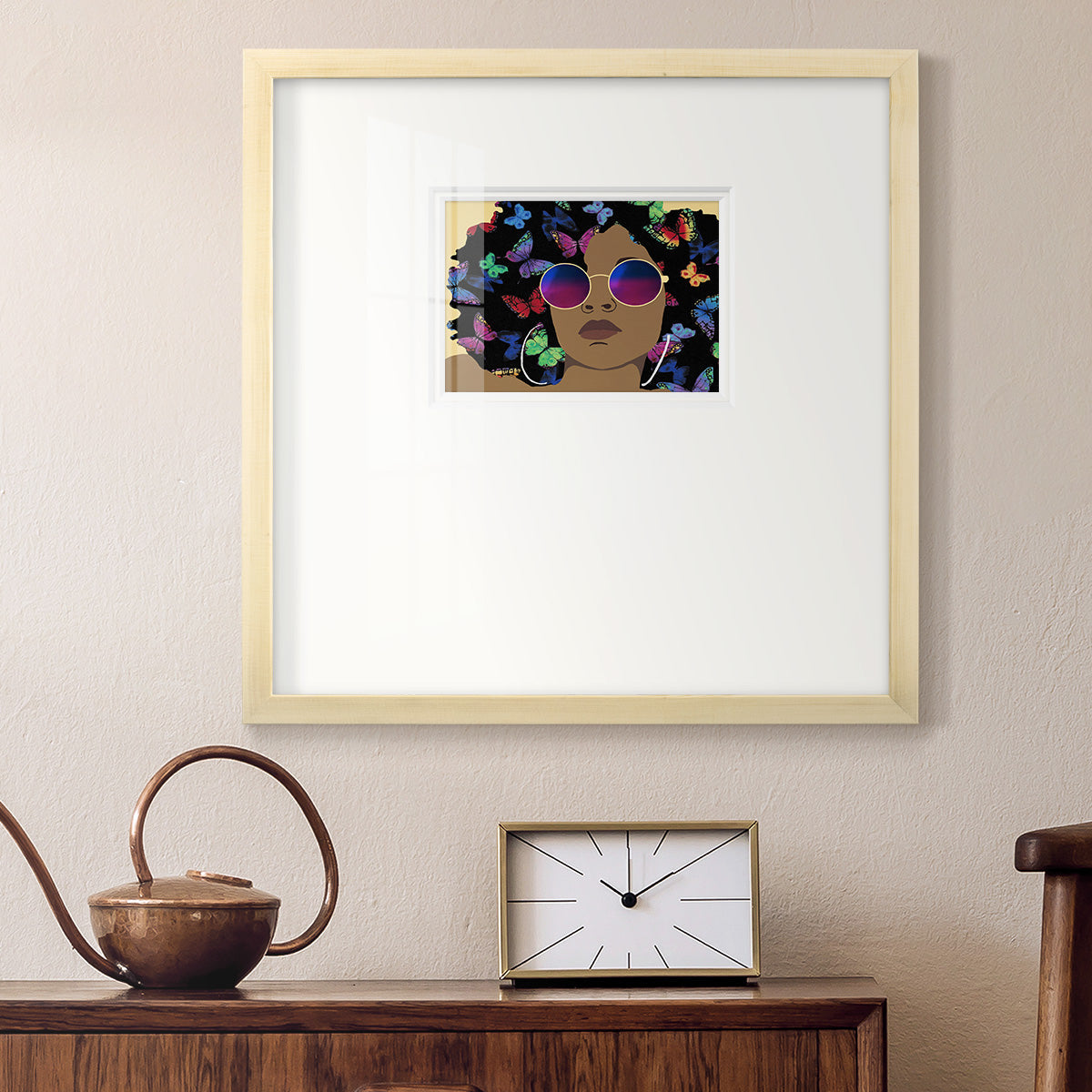 Butterfly Diva I Premium Framed Print Double Matboard