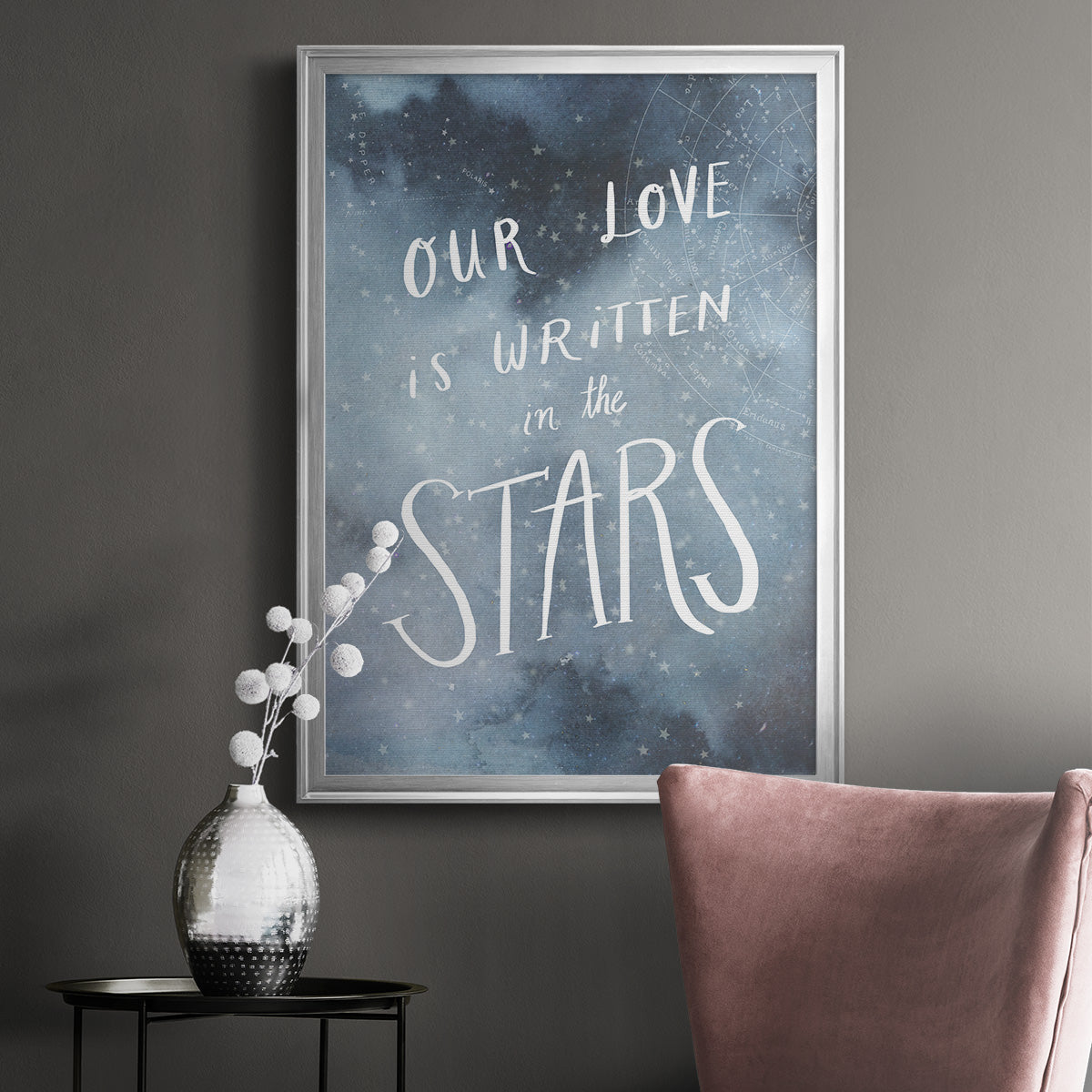 Celestial Love IV - Modern Framed Canvas Print