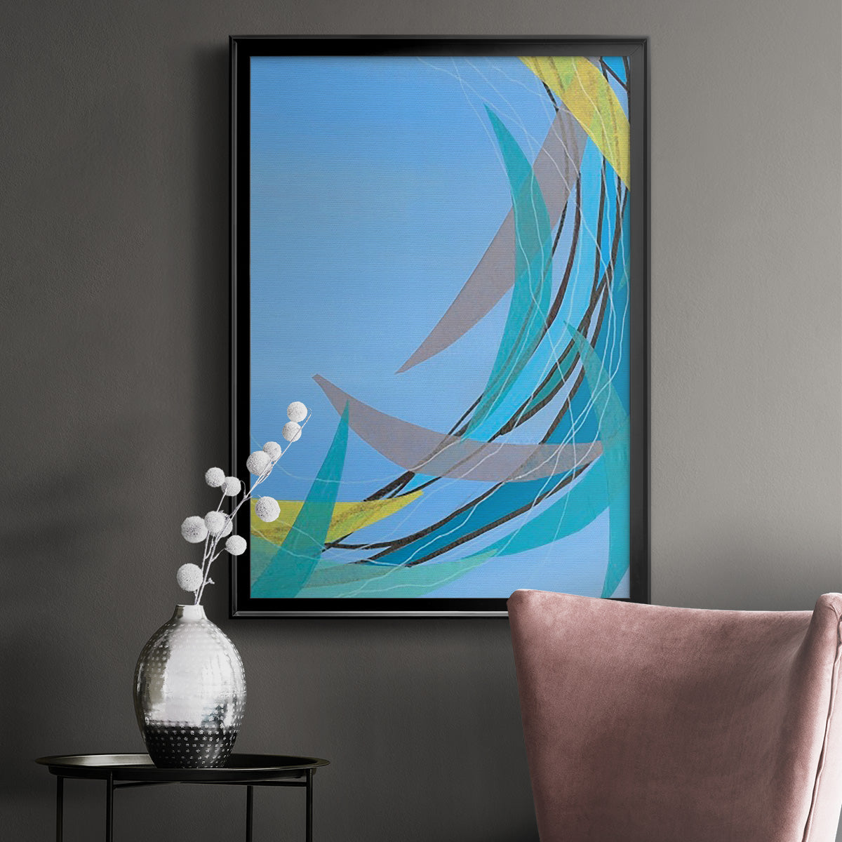 Circulating Flow II - Modern Framed Canvas Print