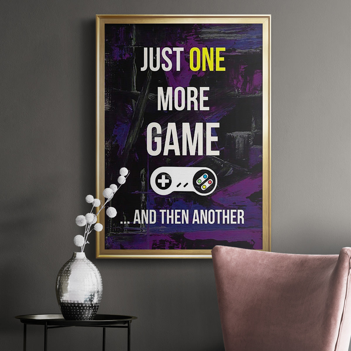 Gamer at Play II - Modern Framed Canvas Print