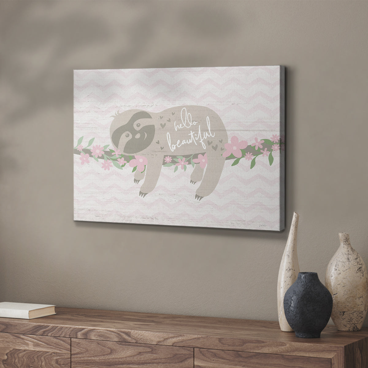 Floral Sloth - Canvas Art Print