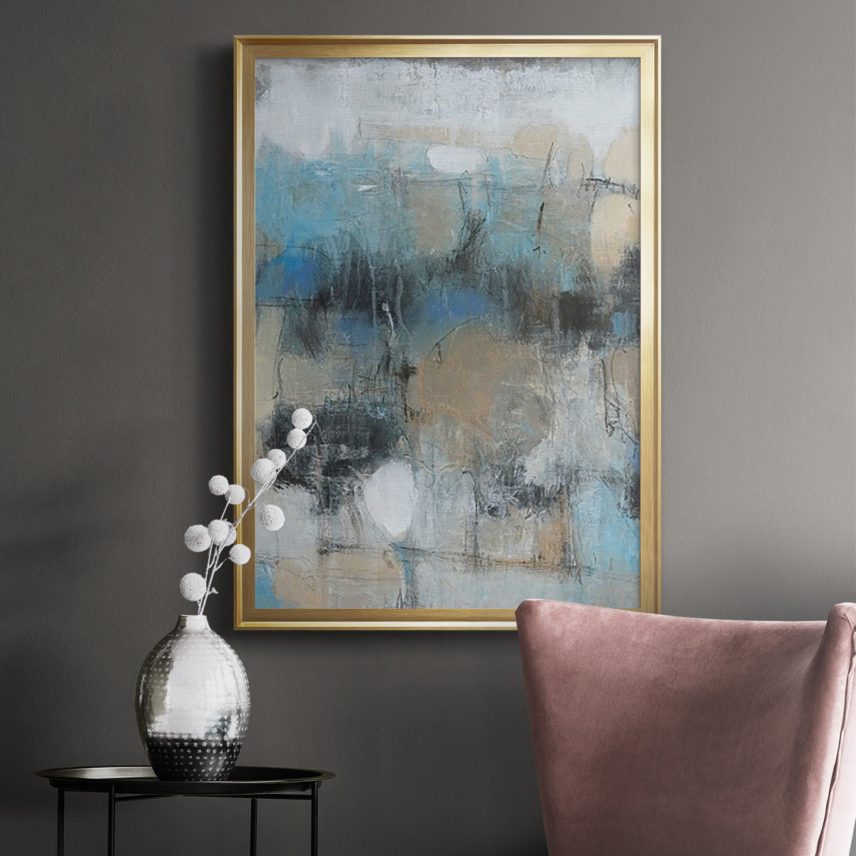 In the Moment I - Modern Framed Canvas Print