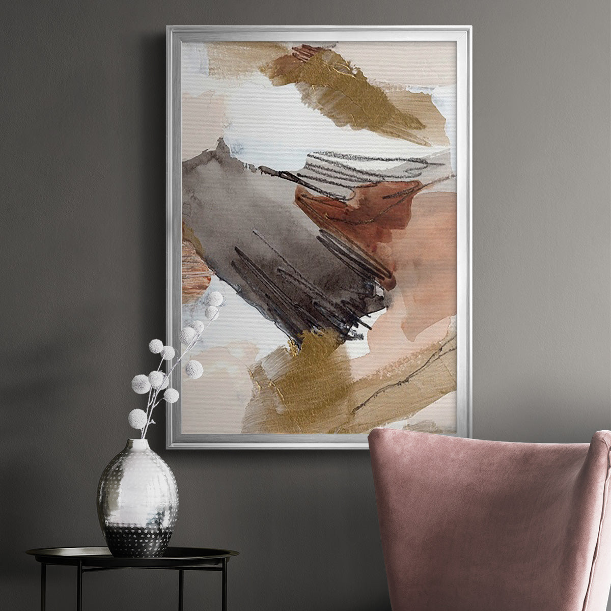 Antique Gold III - Modern Framed Canvas Print