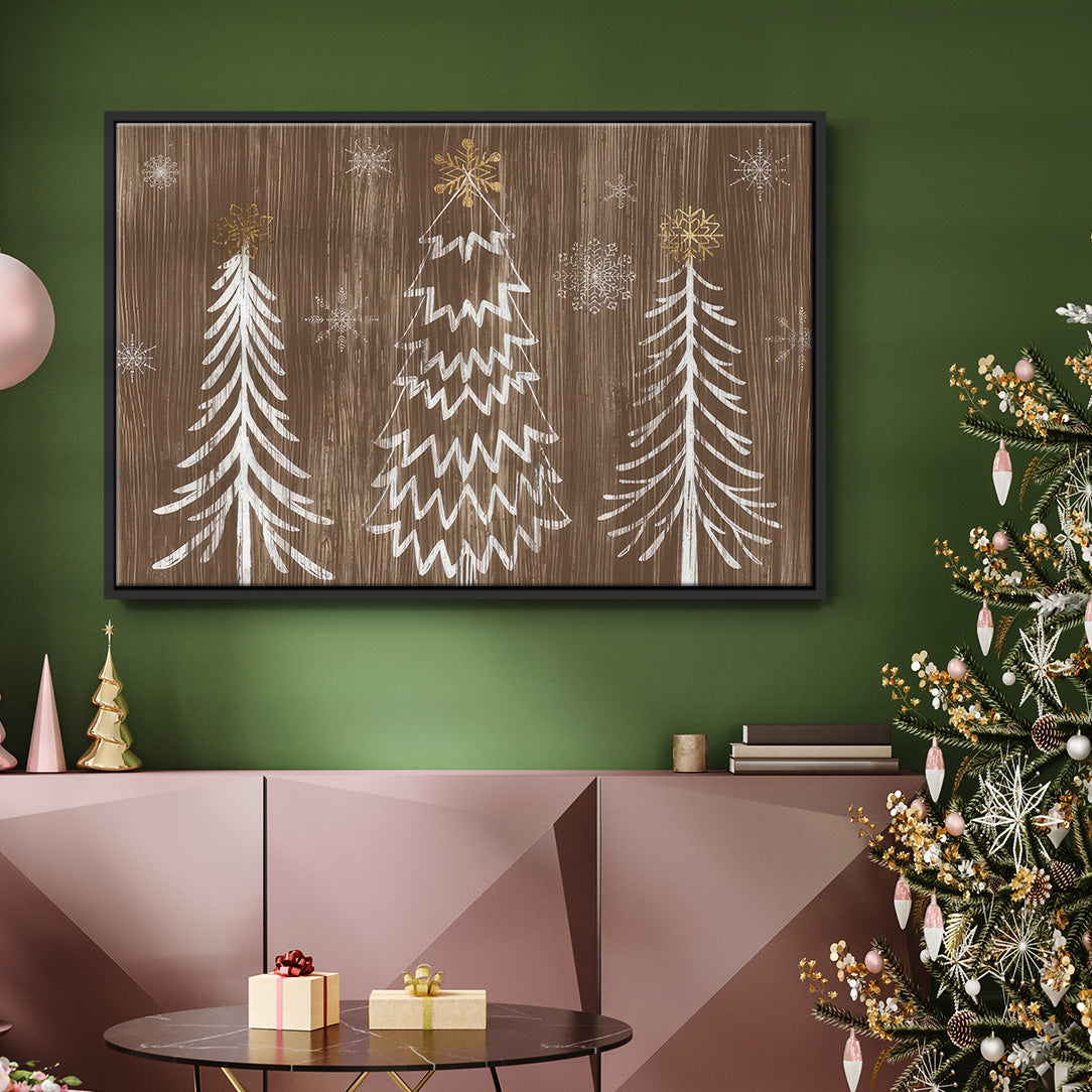 Barnwood Wonderland Collection A - Framed Gallery Wrapped Canvas in Floating Frame