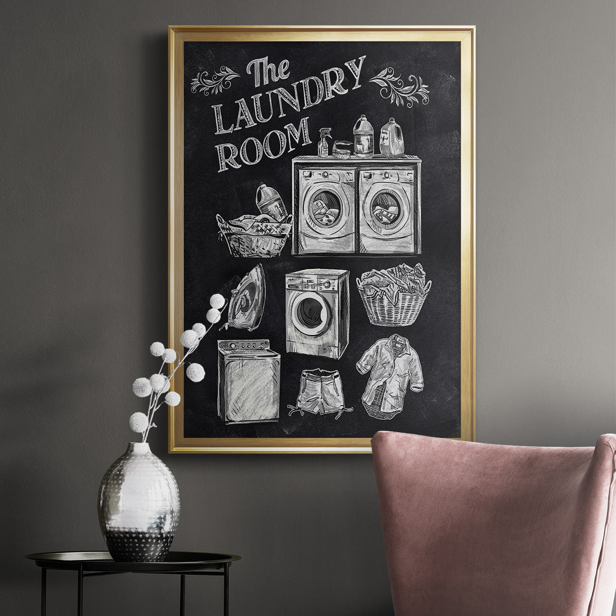 Laundry Room - Modern Framed Canvas Print