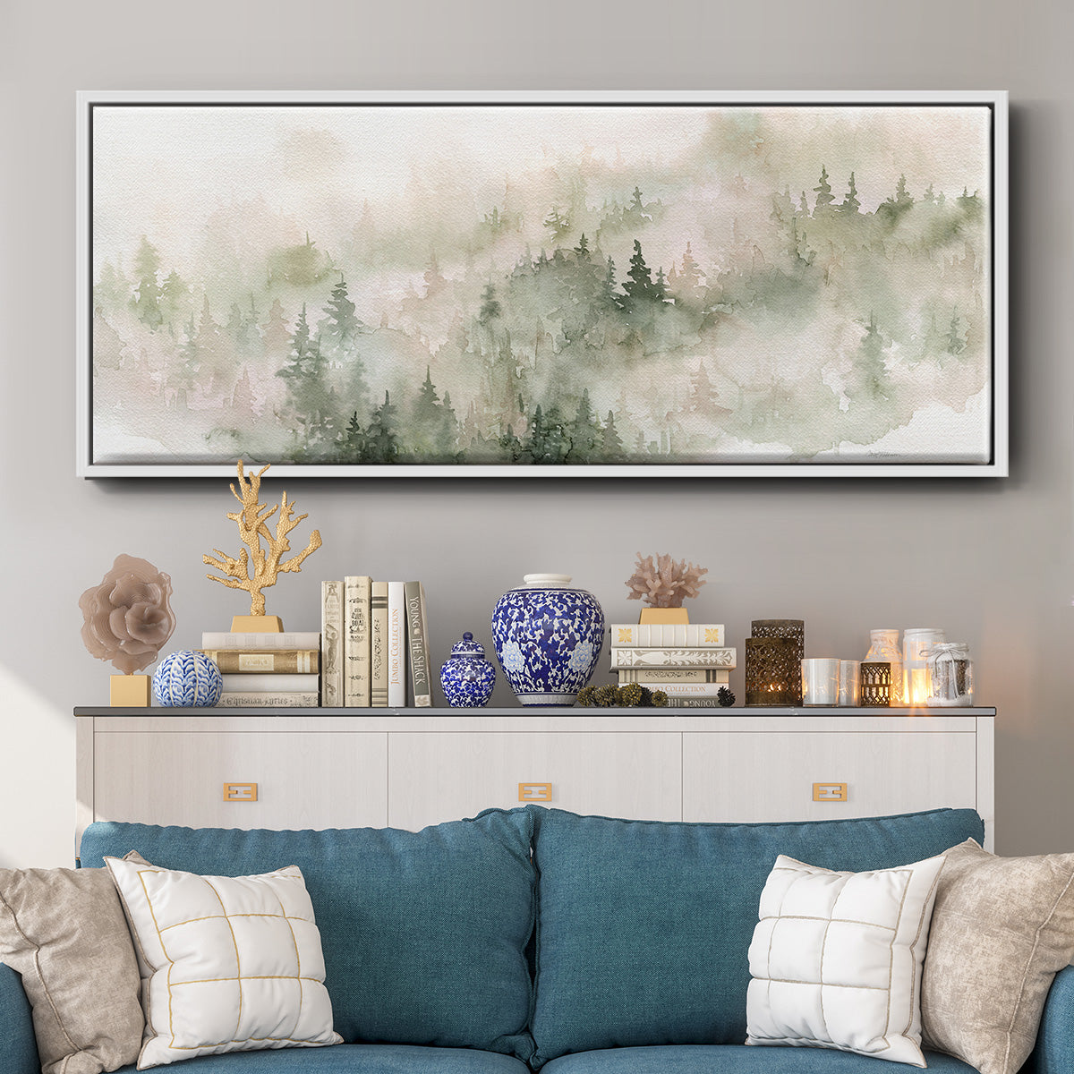 Misty Mountain Sides - Floater Framed Canvas Print