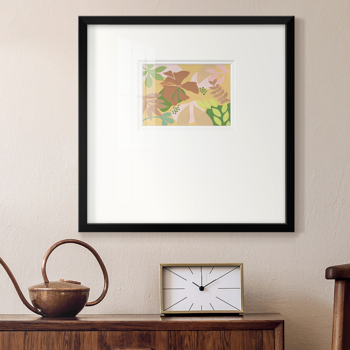 Neutral Blooms IV Premium Framed Print Double Matboard