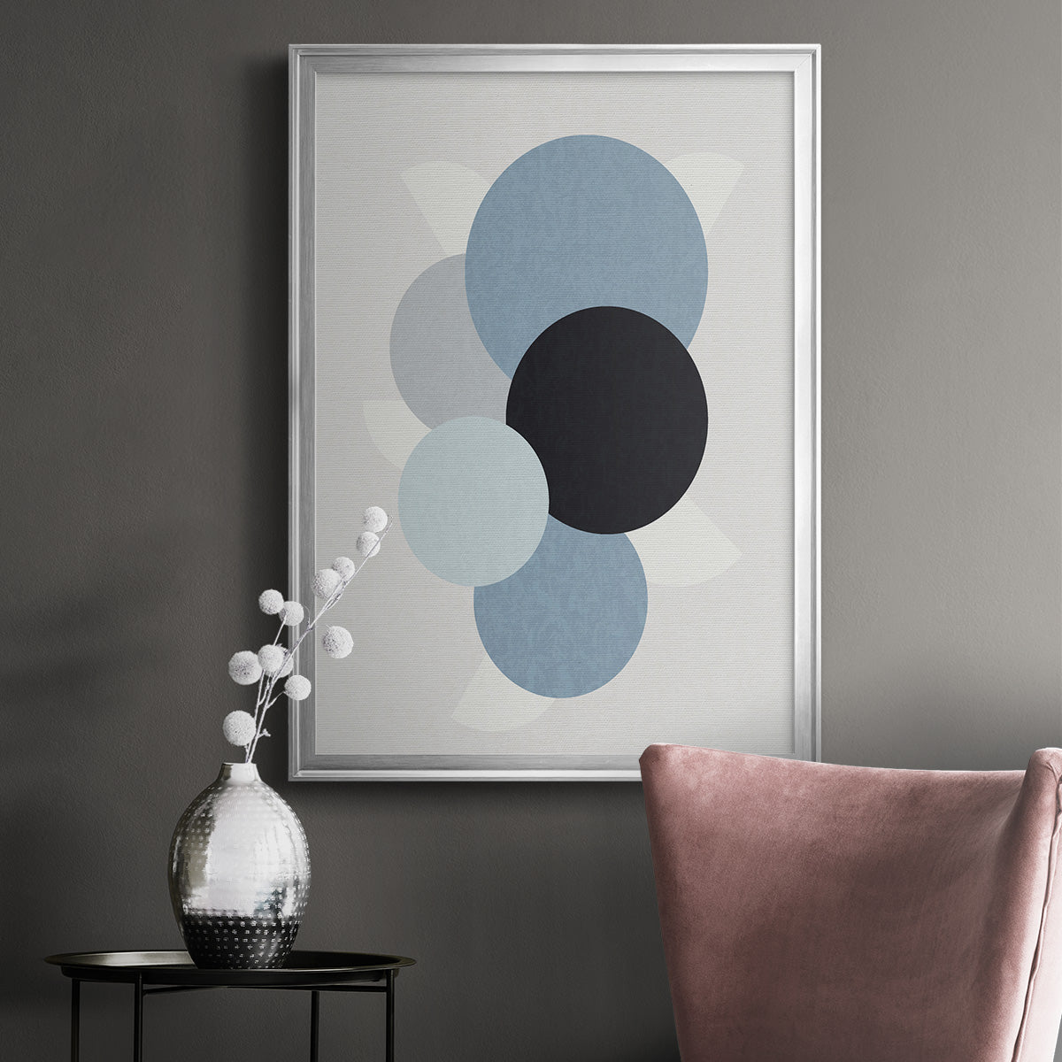 Shapely Blues II - Modern Framed Canvas Print