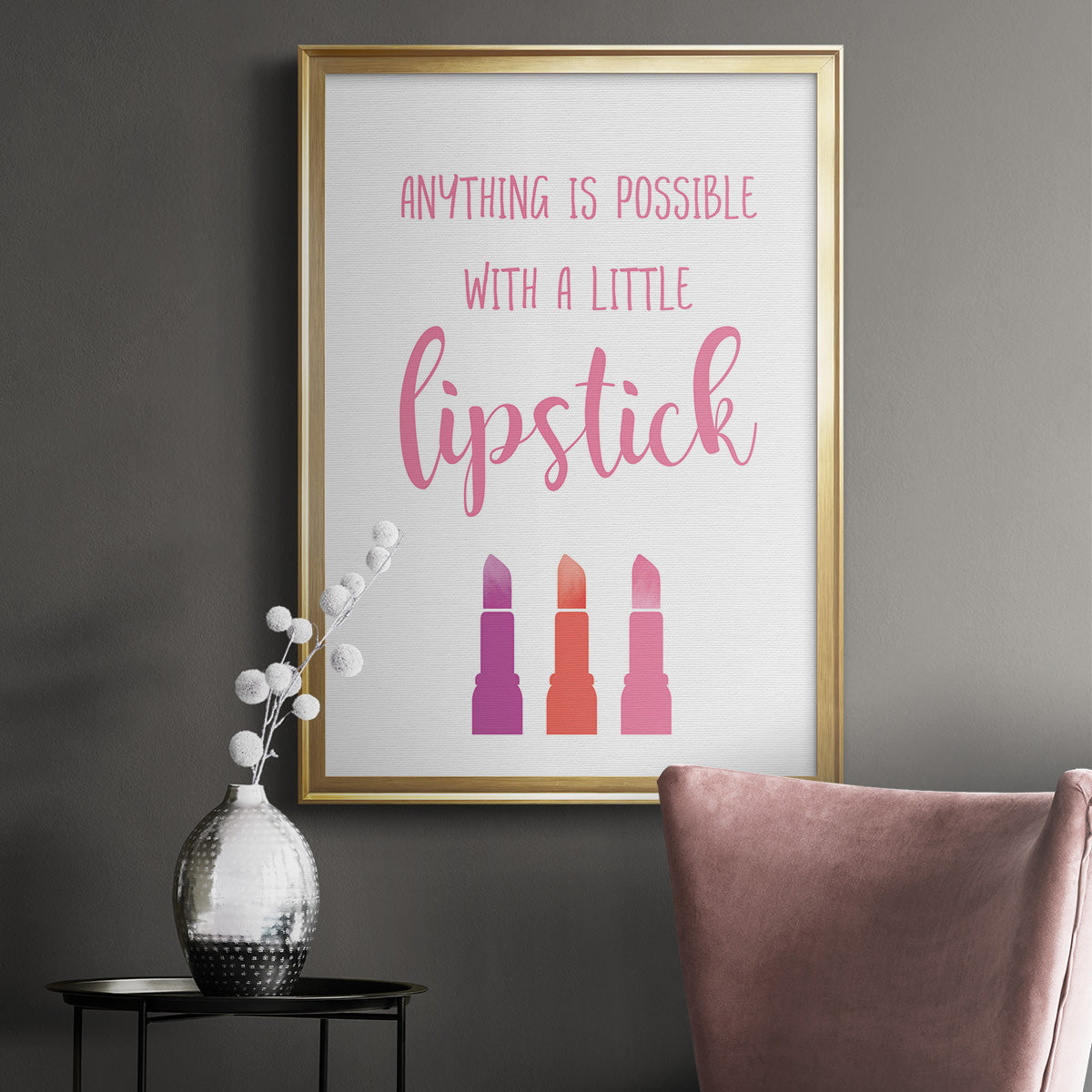 Little Lipstick - Modern Framed Canvas Print