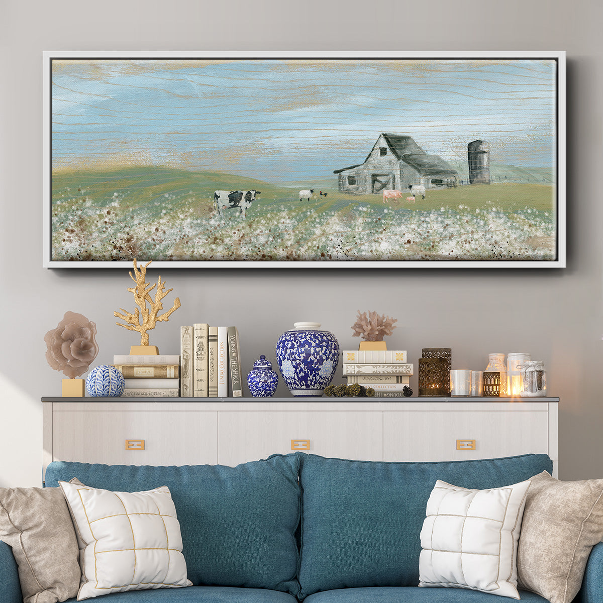 Cotton Fields - Floater Framed Canvas Print
