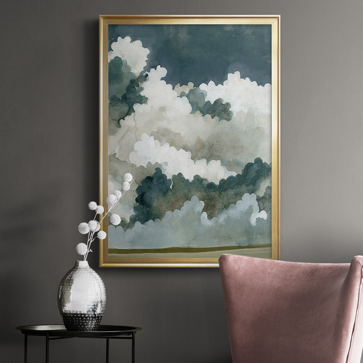 Vast Neutral Sky - Modern Framed Canvas Print