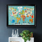 Children's World Map Premium Classic Framed Canvas - Ready to Hang