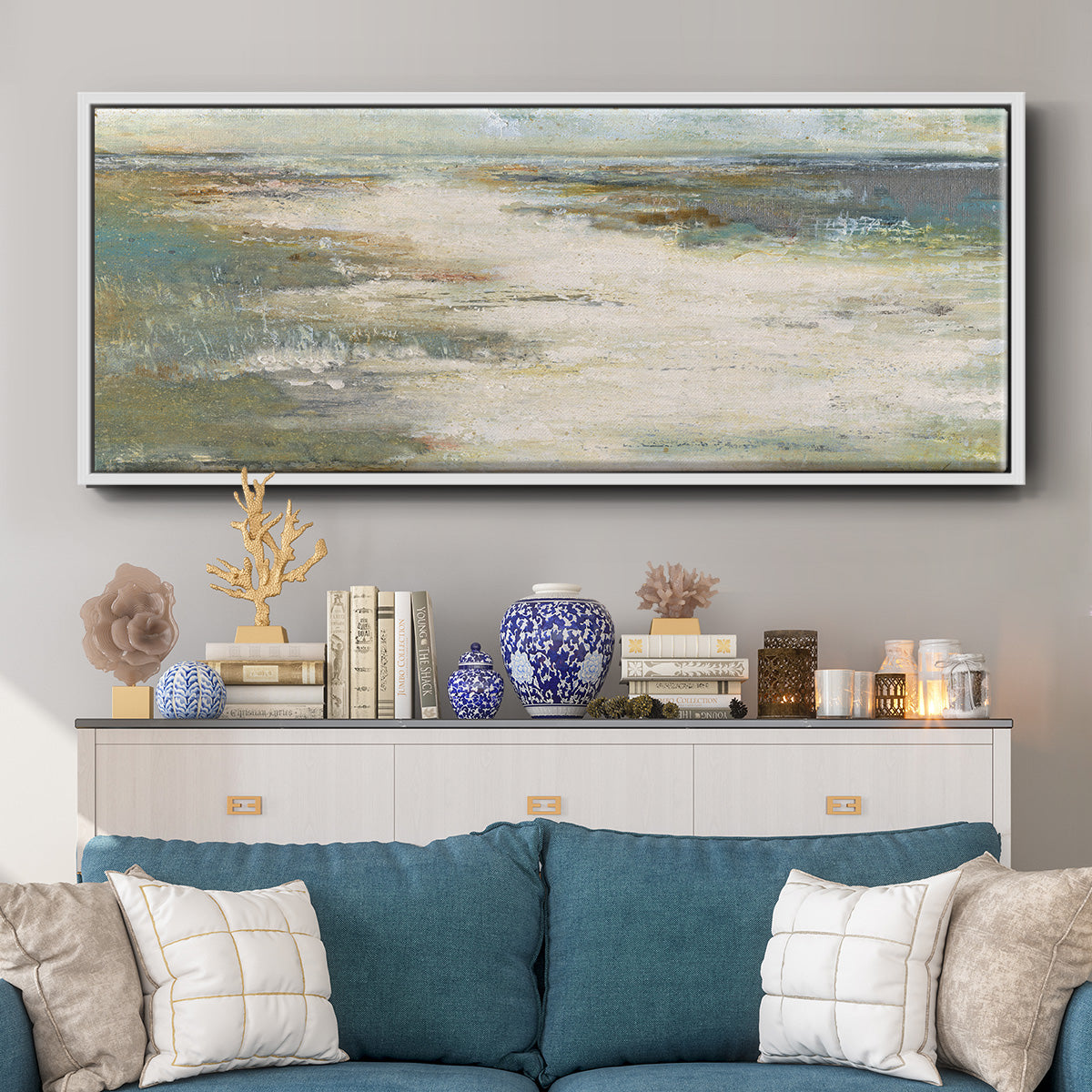Misty Coast - Floater Framed Canvas Print