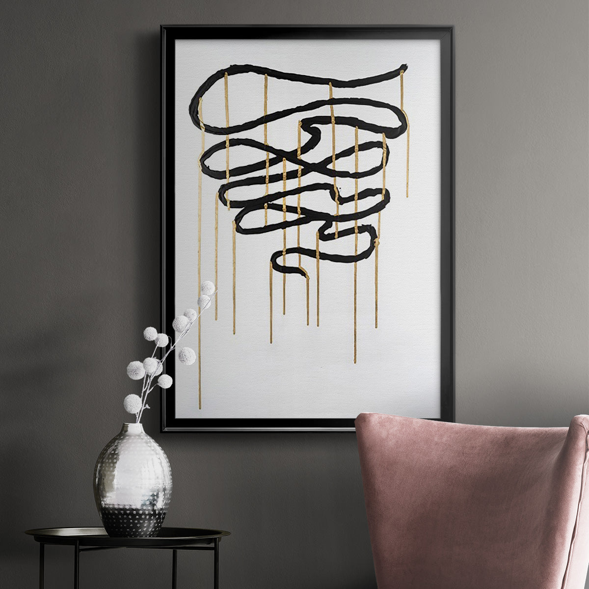 Weeping Ribbon I - Modern Framed Canvas Print