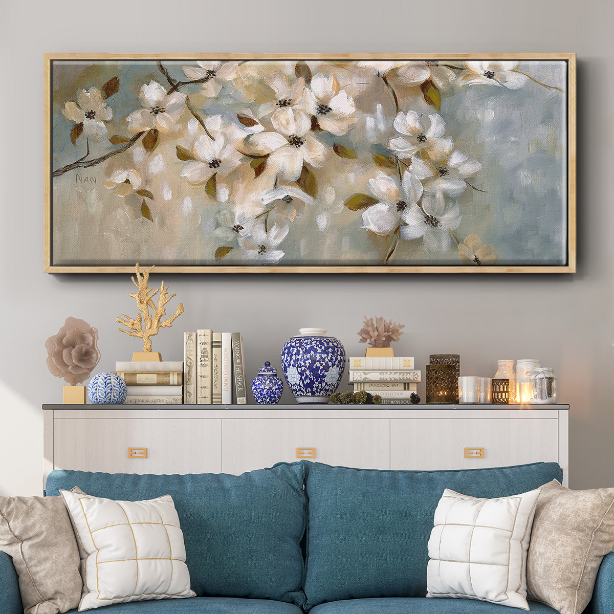 Blossoms of May - Floater Framed Canvas Print