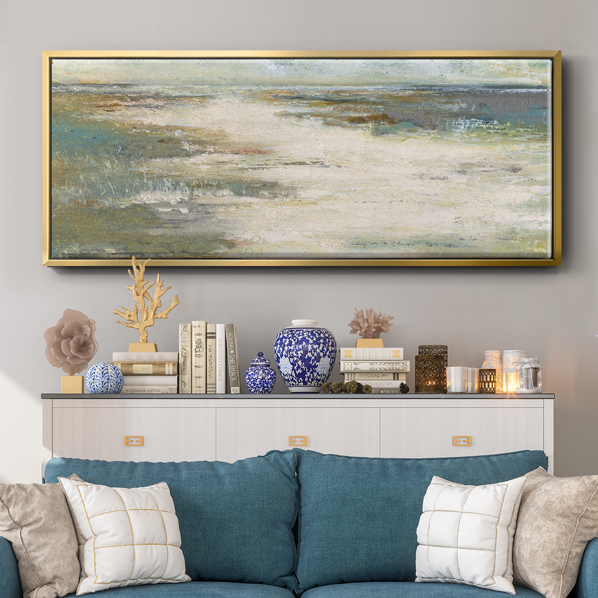 Misty Coast - Floater Framed Canvas Print