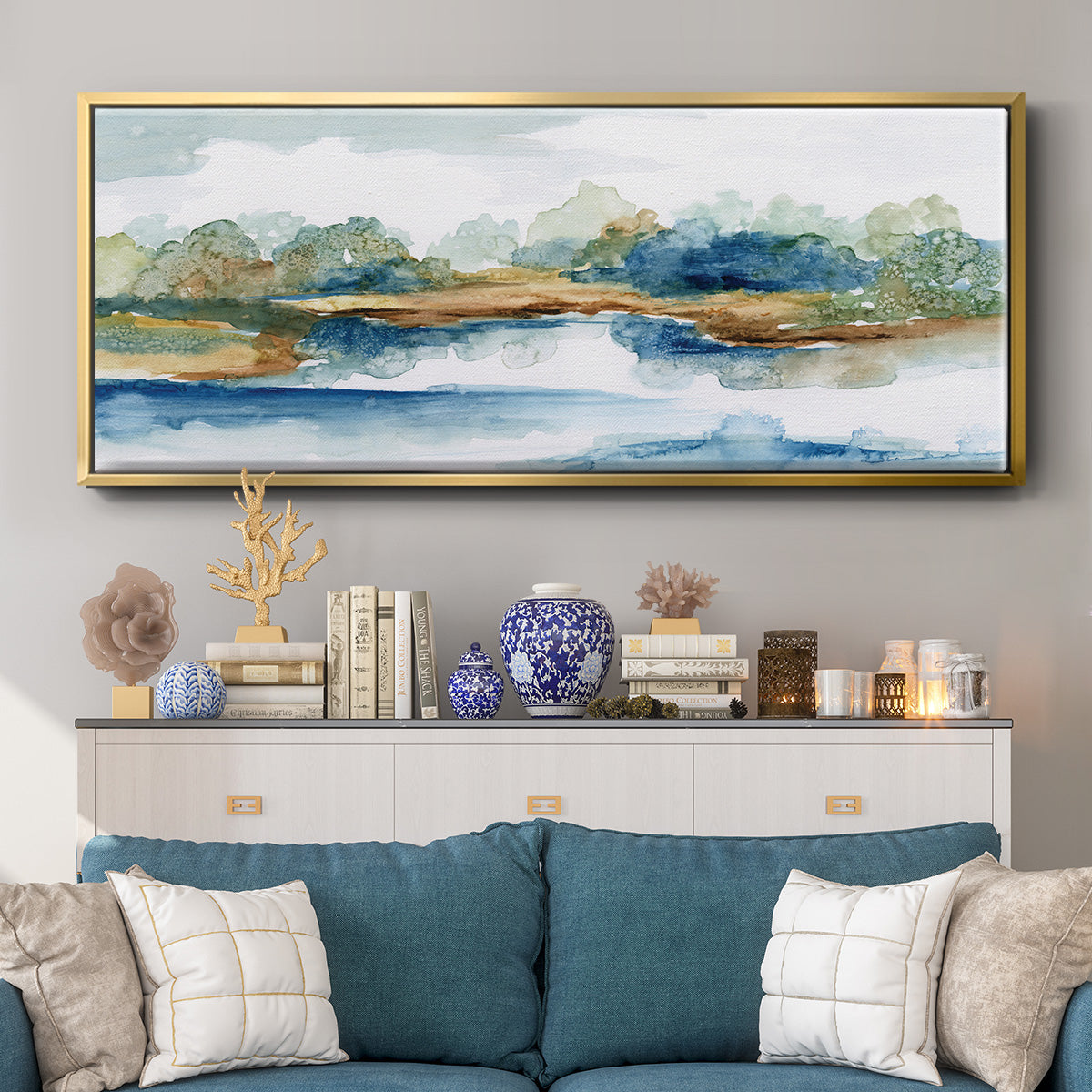 Blue Serenity - Floater Framed Canvas Print