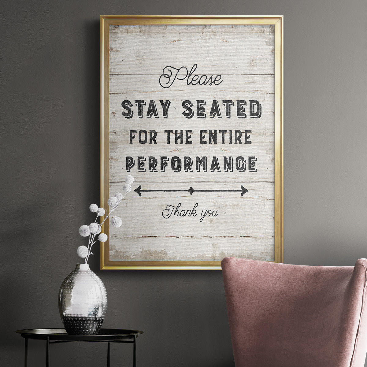 Please Stay Seated - Modern Framed Canvas Print
