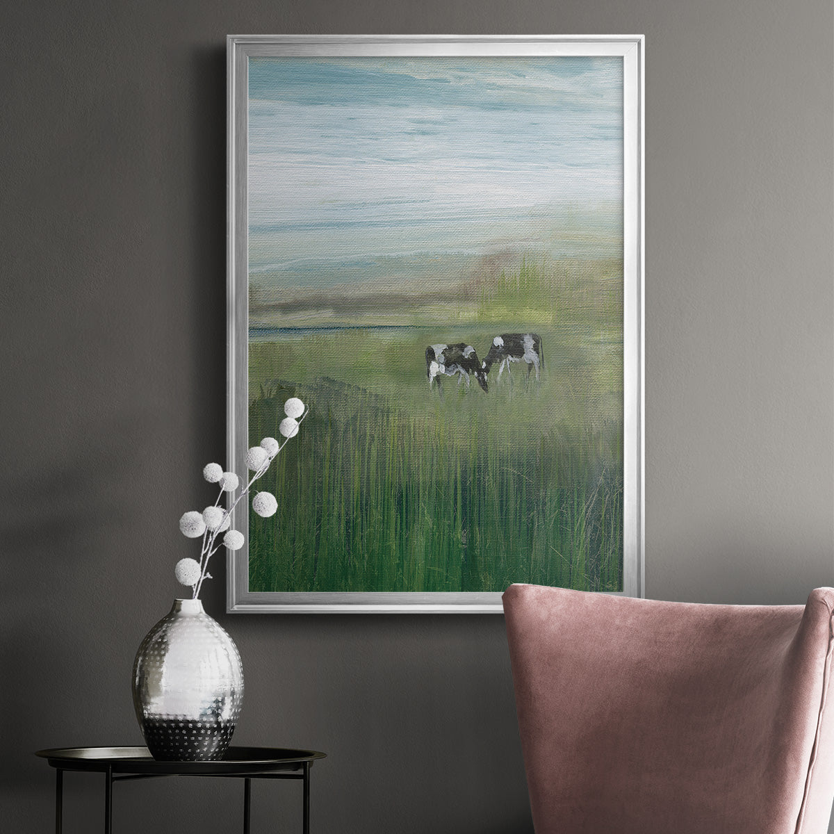 Out to Pasture I - Modern Framed Canvas Print