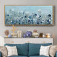 Teal Light Garden - Floater Framed Canvas Print