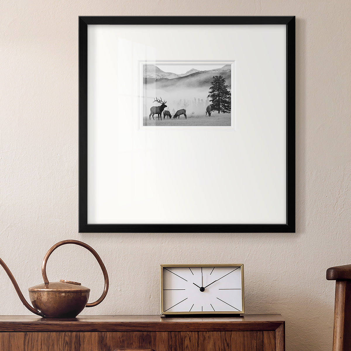 Mountain Elk Premium Framed Print Double Matboard