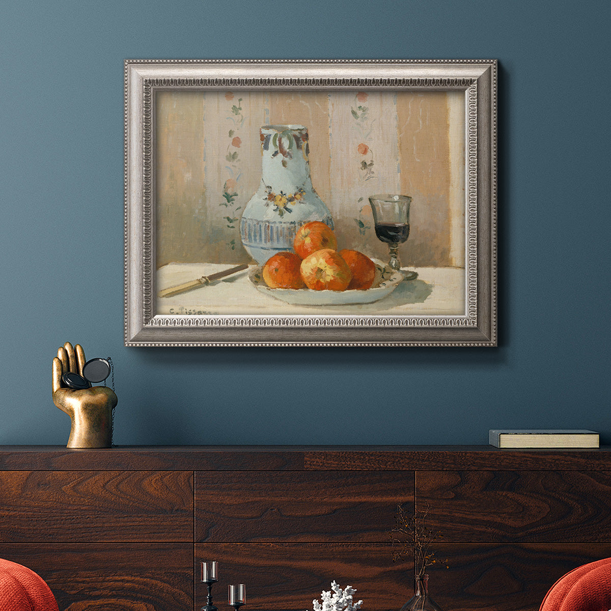 Still Life with Peaches and Grapes Premium Framed Canvas- Ready to Hang