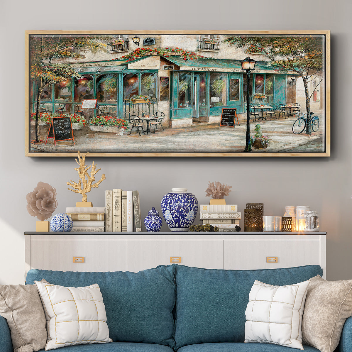 Rue due Jardin - Floater Framed Canvas Print