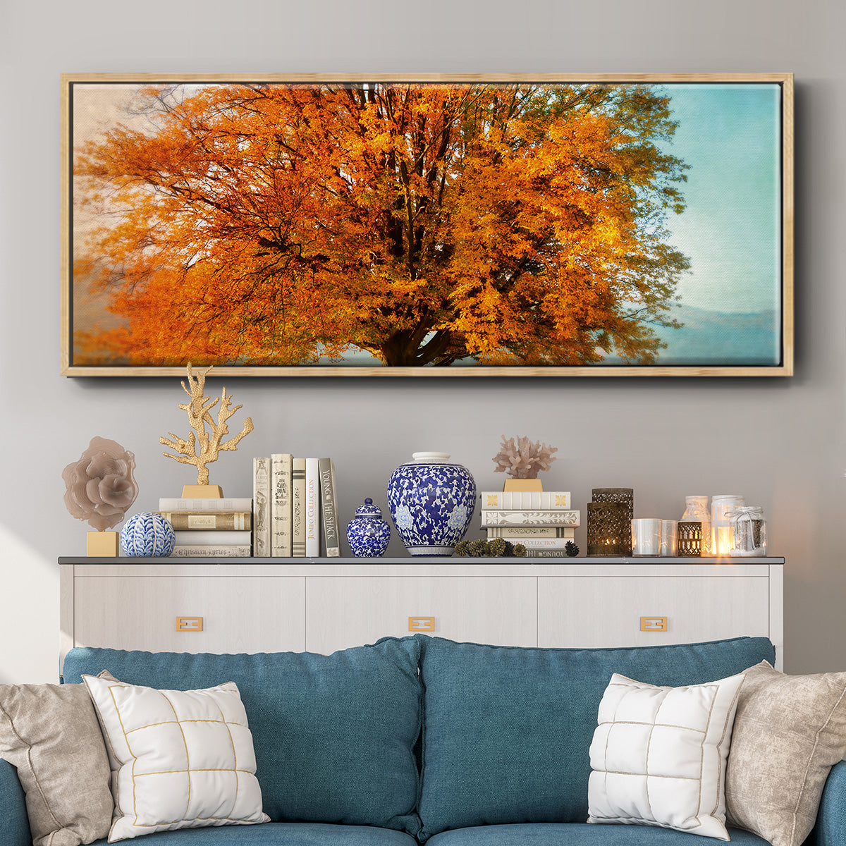 Autumn's Passion - Floater Framed Canvas Print