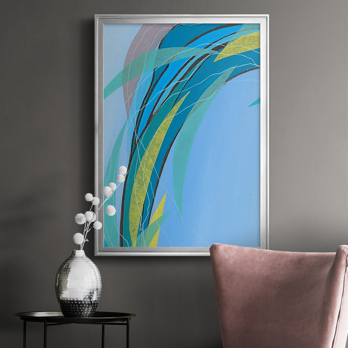 Circulating Flow III - Modern Framed Canvas Print